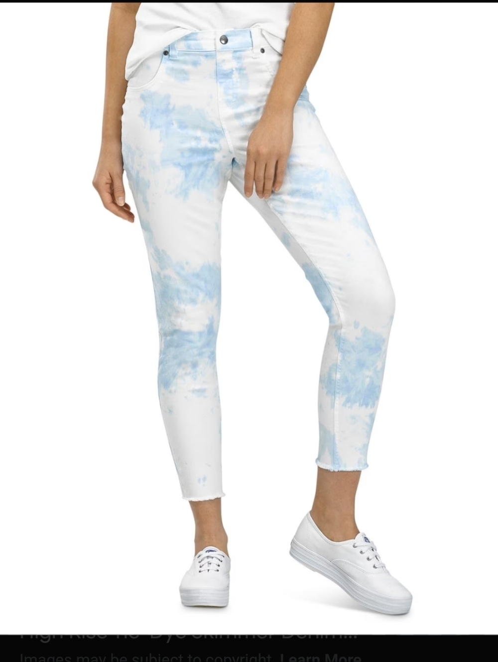 Americam Eagle High Waisted Skinny Jeans Jeggings Tie Dye Sky Blue Cloud Print 4